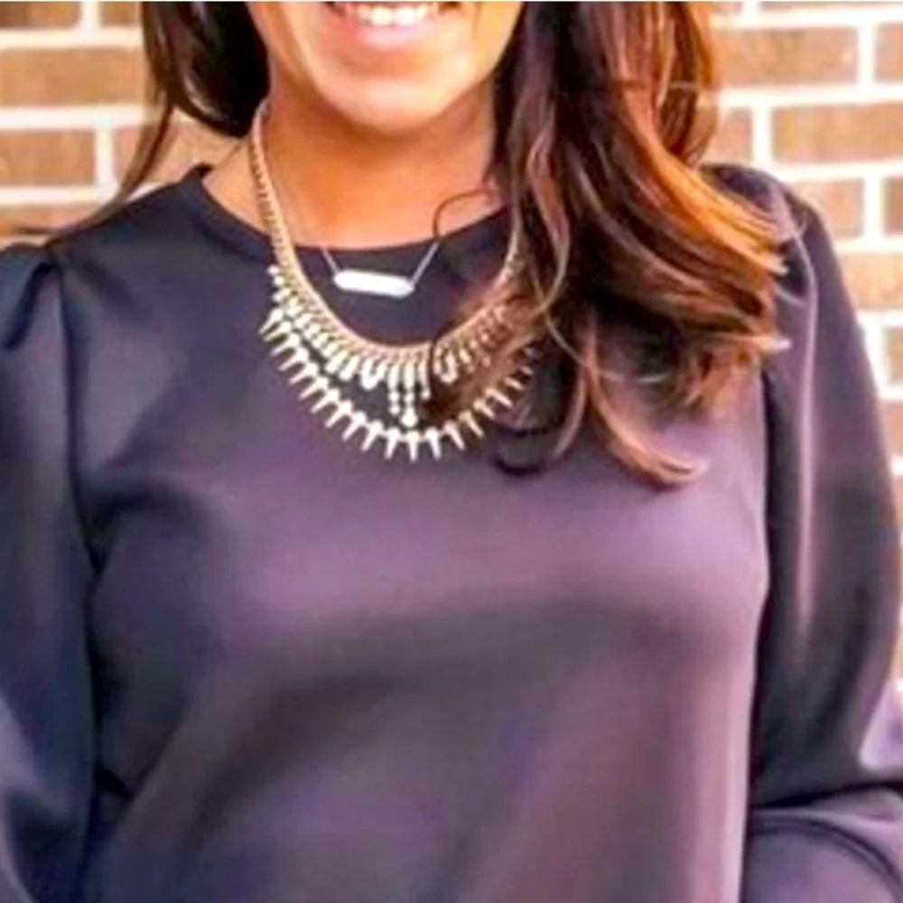 Stella & Dot | Vintage Gold Peach Rhinestone Spike Statement Necklace Re… - Picture 5 of 13